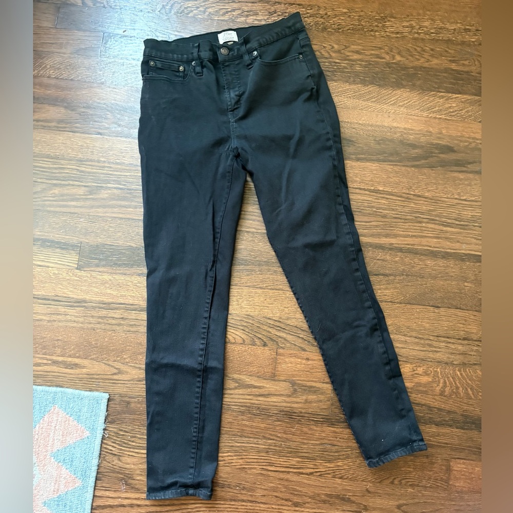 J crew 9” high rise toothpick black skinny jeans